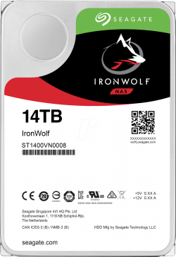 Seagate 14Tb Ironwolf (3.5" Sata Hdd, 7200 Rpm, 256Mb Cache)