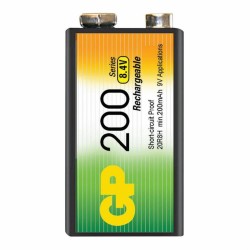 GP 9V RECHARGEABLE BATTERY 200MAH