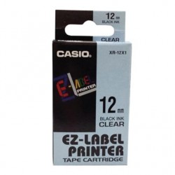 CASIO 12MM BLACK INK CLEAR TAPE