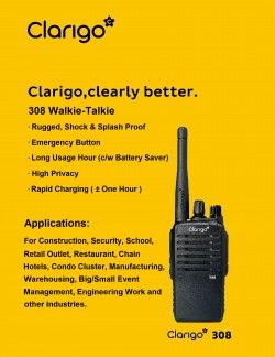 CLARIGO 308 PROFESSIONAL WALKIE TALKIE