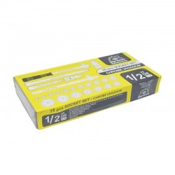 25 PCS CHROME VANADIUM SOCKET SET 1/2" DR 6-P