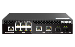 QNAP QSW-M2106R-2S2T, 6 port 2.5Gbps, 2 ports 10GbE SFP+ 2 p