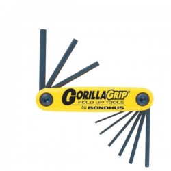 Bondhus HF9S, GorillaGrip 9-Piece Hex End Fold-Up - Inch