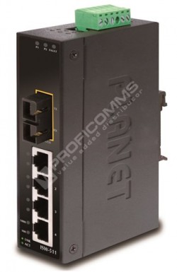 PLANET ISW-511S15 IP30 Slim Type 4-Port Industrial Ethernet 