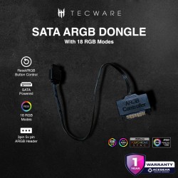 Tecware ARGB 3pin Dongle (controlled by case reset/RGB butto