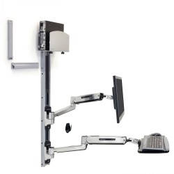 Ergotron 45-358-026 LX Sit Stand Wall Mount System, Med Silv