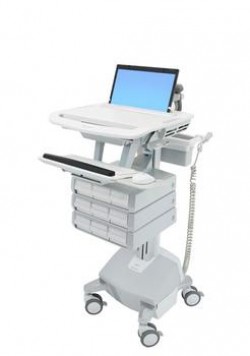 Ergotron SV44-1192-2 StyleView Laptop Cart, LiFe Powered, 9 