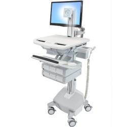 Ergotron SV44-1362-4 StyleView Cart with LCD Pivot, LiFe Pow