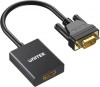 UNITEK V1112ABK VGA to HDMI Adapter with Audio & Power Port,