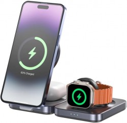 UNITEK P1300A Qi2 Foldable 3-in-1 Wireless Charger,  iPhone 