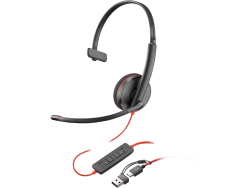Poly 8X214AA Poly Blackwire 3210 Monaural USB-C Headset +USB