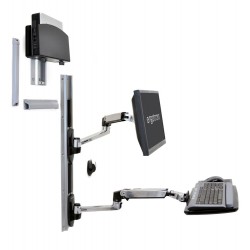 Ergotron 45-358-026 LX Sit Stand Wall Mount System, Med Silv