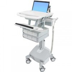 Ergotron SV44-1162-B StyleView Laptop Cart, LiFe Powered, 6 