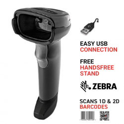 ZEBRA 1D 2D BARCODE QR HANDHELD SCANNER DS1001