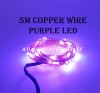 5M COPPER WIRE ( BATTERY PACK ) FAIRY LIGHT PURPLE LED