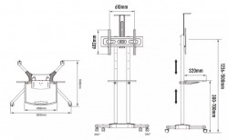 QUEENIE MOVABLE TROLLEY TV STAND QTS-131 32"-60" 45.5KG