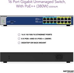 NETGEAR GS516UP-100EUS 16PT GE U60 POE++ UM SWITCH