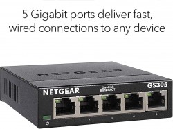 NETGEAR GS305 5-Port Gigabit Unmanaged Desktop Switch GS305-