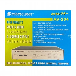 SOUNDTECH AV RCA AUDIO VIDEO SELECTOR AV-204 2 IN 4 OUT