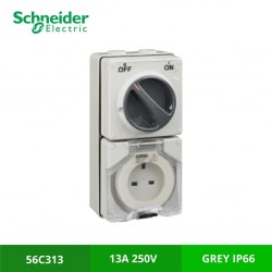 SCHNEIDER ELECTRIC SINGLE POLE SWITCH SOCKET IP66 56 SERIES