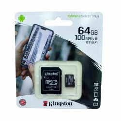 KINGSTON CANVAS SELECT PLUS 64GB MICRO SD CLASS 10 100MB/S