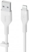 BELKIN USB-A to LTG, SILICONE, 1M, WHT CAA008bt1MWH