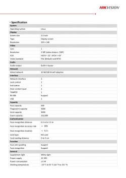 Hikvision Access Terminal DS-K1T321MFX facial office