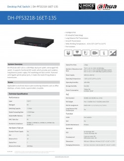 Dahua 16CH POE Switch PFS3218-16ET-135 Power Over Ethernet