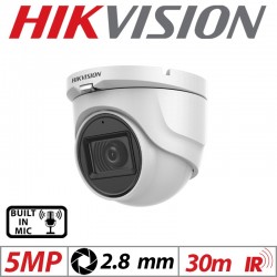 HIKVISION DS-2CE76H0T-ITMFS 5MP BUILT-IN MIC DOME CAMERA