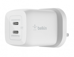 BELKIN 65W DUAL USB-C GAN WALL CHARGER WCH013MYWH