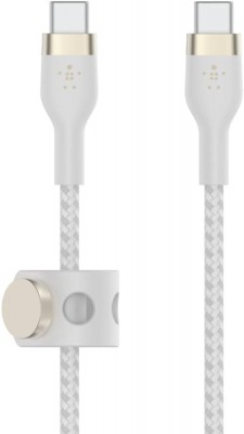 BELKIN USB-C to USB-C 2.0, BRAID SIL, 1M, WHT Magnetic manag