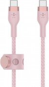 BELKIN USB-A to USB-C, BRAID SIL, 1M, PINK Magnetic manageme