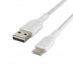 BELKIN USB-A to USB-C, SILICONE, 1M, WHT CAB008bt1MWH
