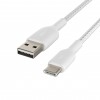 BELKIN USB-A to USB-C, SILICONE, 1M, WHT CAB008bt1MWH