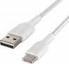 BELKIN Braided USB-C to USB-A Cable2M WHT CAB002bt2MWH