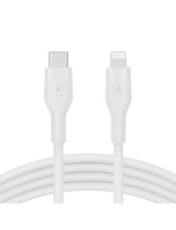 BELKIN USB-C to LTG, SILICONE, 1M, WHT CAA009bt1MWH
