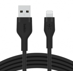 BELKIN USB-A to LTG, SILICONE, 1M, BLK CAA008bt1MBK
