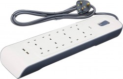 BELKIN 8 OUTLET SURGE PROTECTION STRIP W/2USB PORT