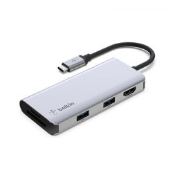 BELKIN USB-C HUB 5-IN-1, SD card slot, MicroSD, 2 x USB-A, 4