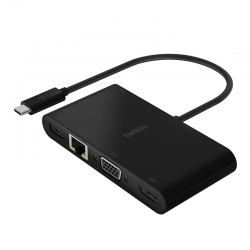 BELKIN USB-C HUB to USB-A 3.0, VGA, and 4K HDMI ports, Gigab
