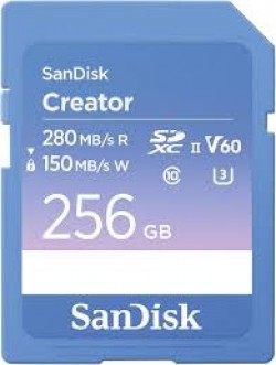 SanDisk Creator SD UHS-II Card,256GB read speeds up to 280MB
