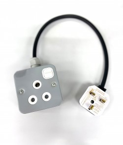13A PLUG TO 15A METAL SOCKET HEAVY DUTY CABLE ADAPTOR
