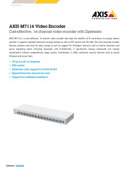 AXIS M7116 Video Encoder Singapore Analog cameras migrate to