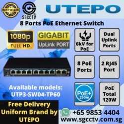 UTP 8-Port PoE Switch UTP3-SW08-TP120-A1 8×PoE 2×Uplink
