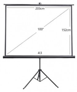 100" Tripod Projector Screen – 4:3