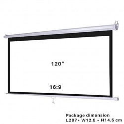 120" Manual Pull-Down Projector Screen – 16:9 (Pre-Order)