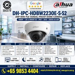 DAHUA DH-IPC-HDBW2230E-S-S2 2MP Mini POE Dome Camera