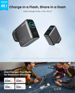 ANKER GAN CHARGER 140W 4-PORT FOLDABLE PD 3.1 B2697KZ1
