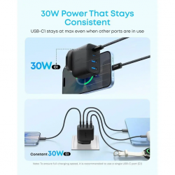 ANKER ZOLO 50W 4 PORT PD 2A 2C WALL CHARGER A121E211