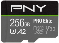 PNY Micro SD Pro Elite U3/A2/V30 256GB (Class 10, UHS-I, U3,